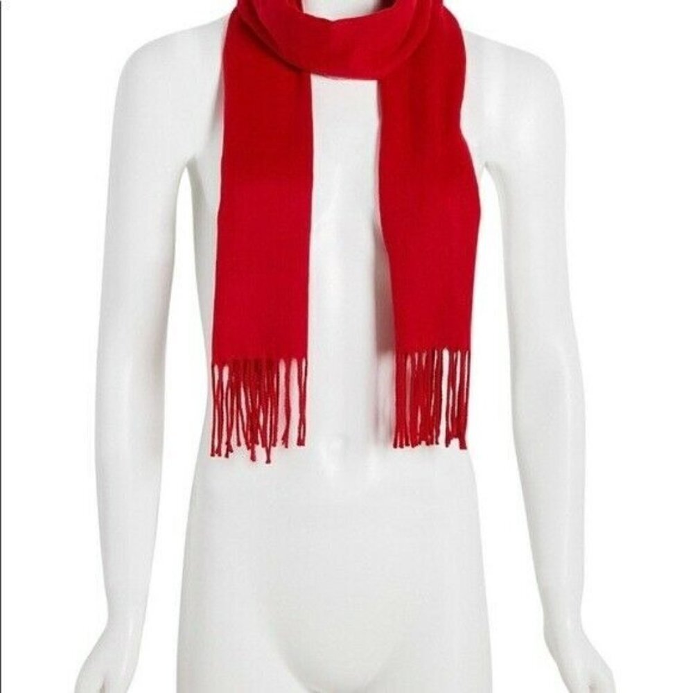 Steve Madden Womens One Size Mid Weight Solid Muffler Scarf Solid Red $42 989